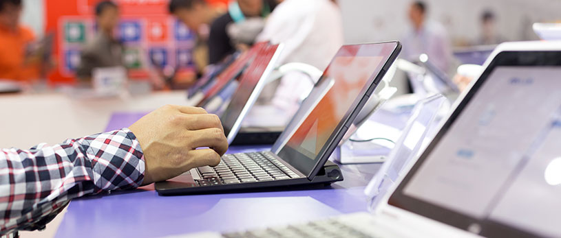 laptops at exhibition