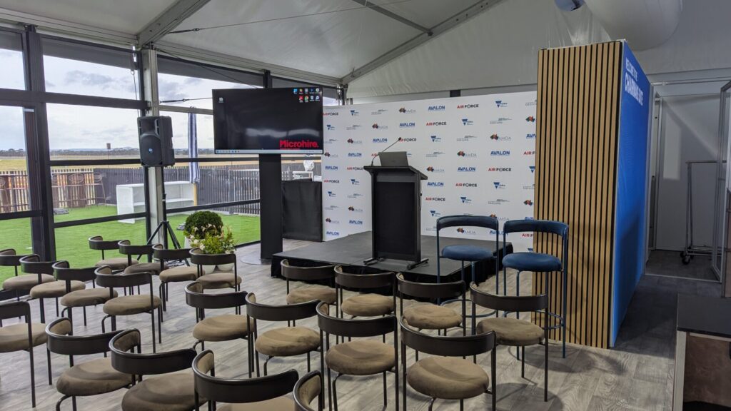 Microhire and Avalon International Airshow Microhire-LCD TV SCREENS-Audio-Visual-Hire